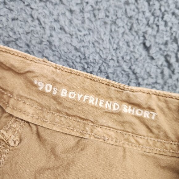 American Eagle Midi Shorts Womens 6 Khaki Tan Stretch Twill Raw Hem Boyfriend - Picture 10 of 12